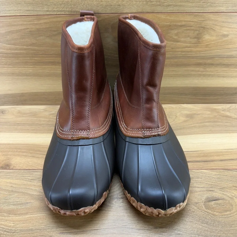 BASS Goldeneye Waterproof Boots Mens‎ 11 Brown Leather Sherpa Lined Duck